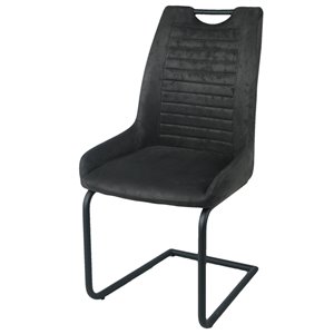 Chaises de salle à manger Zen de CORCORAN à haut dossier, noir, ens. de 2