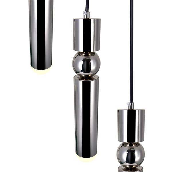 CWI Lighting Chime Contemporary LED Island/Pool Table Chandelier  -  Polished Nickel Finish