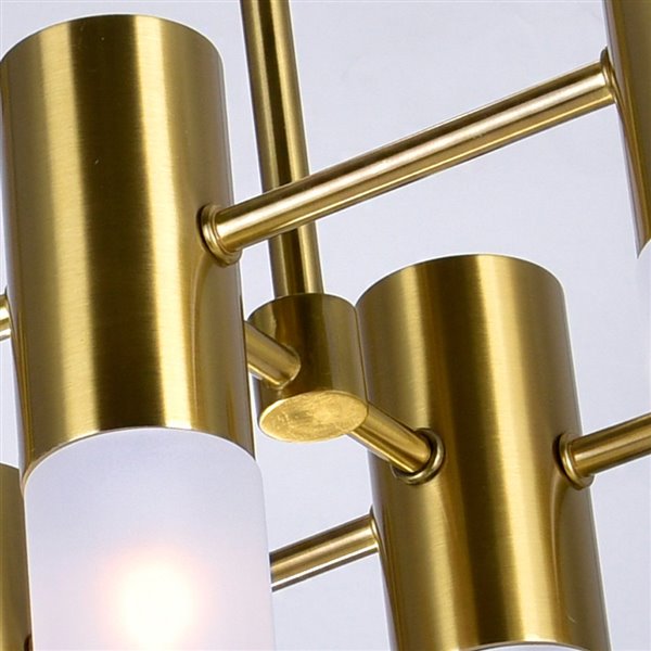 CWI Lighting Pipes Contemporary 12-Light Island/Pool Table Chandelier  -  Sun Gold Finish