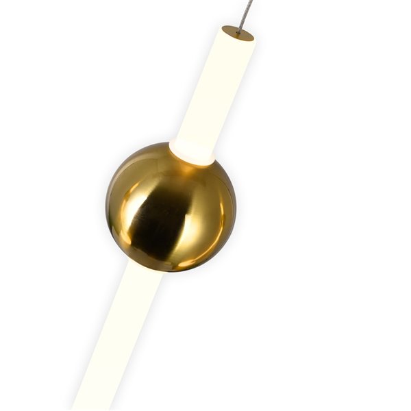 CWI Lighting Baton Contemporary LED Mini Pendant  -  Brass Finish