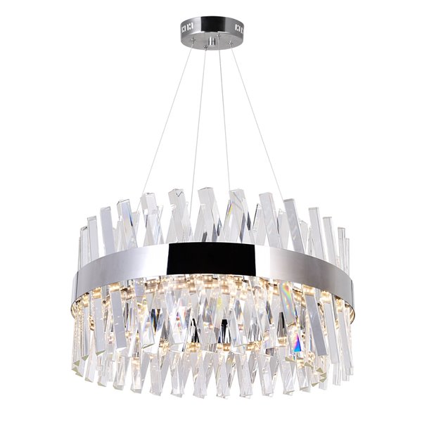 CWI Lighting Glace Contemporary LED 24-in Chandelier  -  Chrome Finish