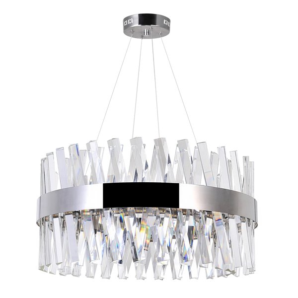 CWI Lighting Glace Contemporary LED 24-in Chandelier  -  Chrome Finish