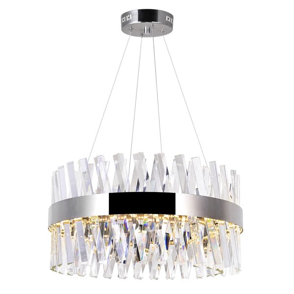 CWI Lighting Glace Contemporary LED 24-in Chandelier  -  Chrome Finish