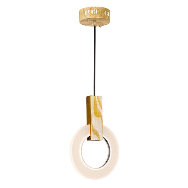 Image of Cwi Lighting | Anello Contemporary Led Mini Pendant - White Oak Finish | Rona