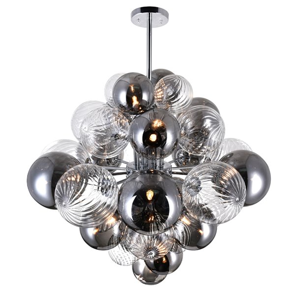 CWI Lighting Pallocino Contemporary 15 -Light Chandelier  -  Chrome Finish