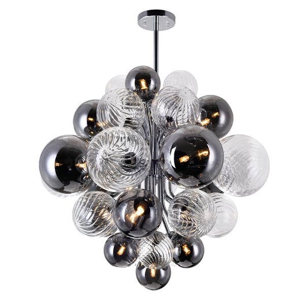 CWI Lighting Pallocino Contemporary 15 -Light Chandelier  -  Chrome Finish