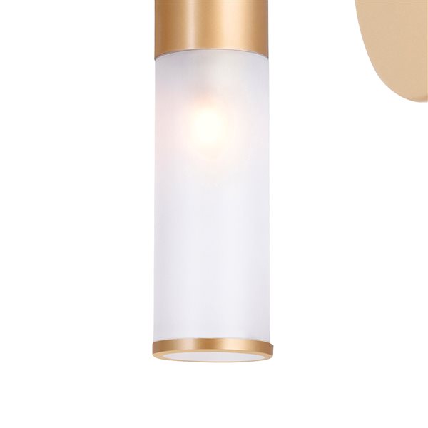 CWI Lighting Pipes Contemporary 1-Light Sconce - Sun Gold Finish