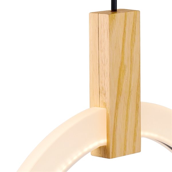 CWI Lighting Anello Contemporary LED 16-in Pendant  -  White Oak Finish