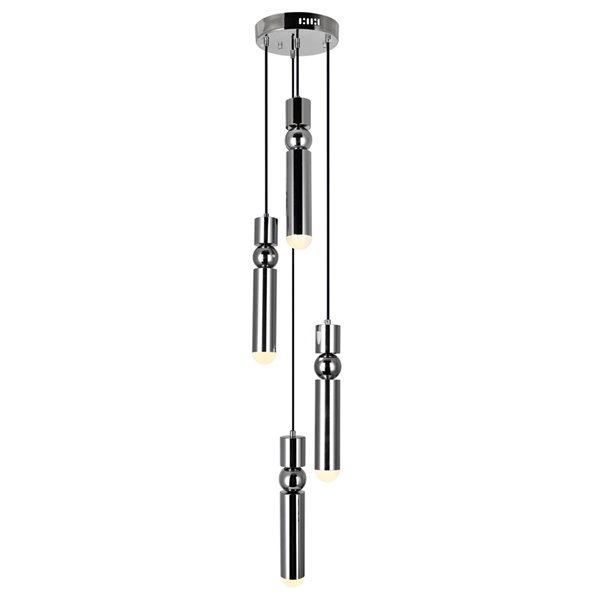 CWI Lighting Chime Contemporary LED Pendant  -  Polished Nickel Finish