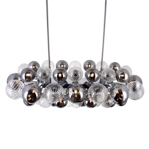 CWI Lighting  Pallocino Contemporary 27 -Light Island/Pool Table Chandelier  -  Chrome Finish