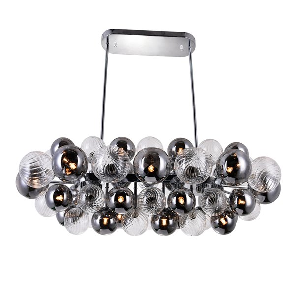 CWI Lighting  Pallocino Contemporary 27 -Light Island/Pool Table Chandelier  -  Chrome Finish