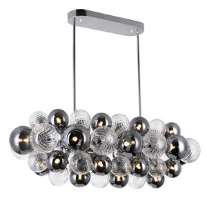 CWI Lighting  Pallocino Contemporary 27 -Light Island/Pool Table Chandelier  -  Chrome Finish