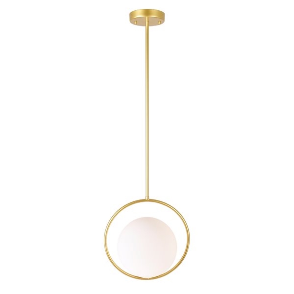 CWI Lighting Celeste Contemporary 1-Light 12-in Mini Pendant  -  Medallion Gold Finish