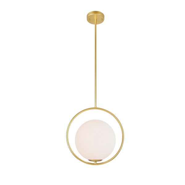 CWI Lighting Celeste Contemporary 1-Light 12-in Mini Pendant  -  Medallion Gold Finish