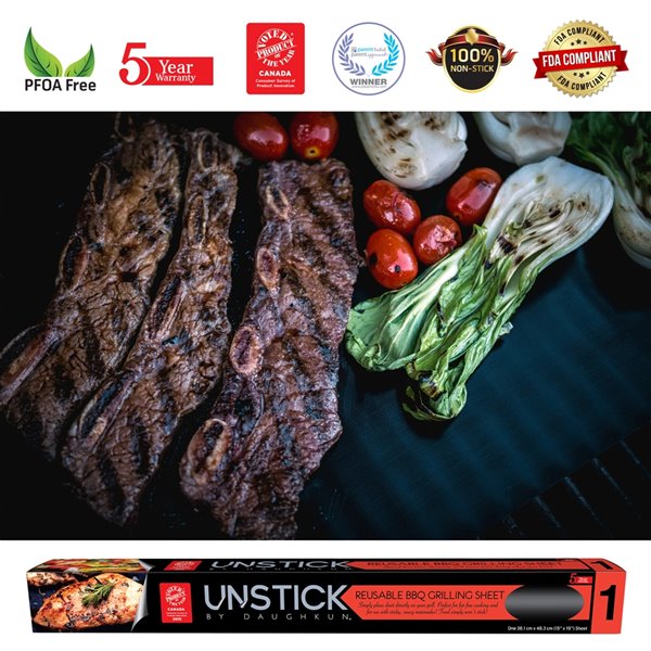 Feuille de cuisson réutilisable pour BBQ, 15 po x 19 po