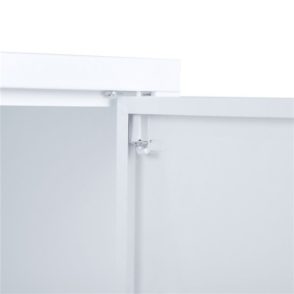 Furniturer 2 Door Accent Cabinet Modern Metal Storage Cabinet White 32 In X 40 In X 16 In 0600700008897 Rona