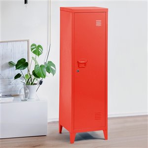 Armoire / Casier en Métal Councilbluffs, Rouge, 15 po x 54 po x 15 po