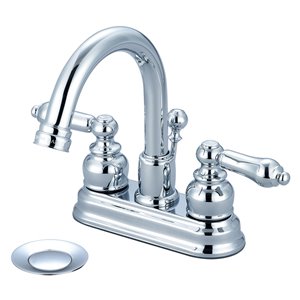 Pioneer Industries Brentwood Two-Handle Bathroom Faucet with Gooseneck Spout - Polished Chrome