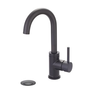 Pioneer Industries Motegi Single-Handle Bathroom Faucet with Gooseneck Spout - Matte Black