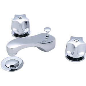Central Brass 2-Handle Widespread Bathroom Faucet with Low Profile Spout - Polished Chrome
