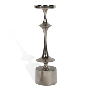 Bougeoir en métal Carmella de Gild Design House, grand format, argent, 18 po