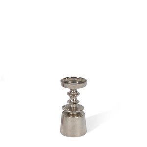 Bougeoir en métal Aurora de Gild Design House, format petit, argent, 7 po