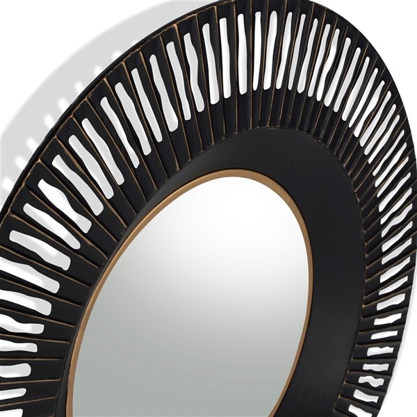 Gild Design House Cantara Metal Round Wall Mirror - Gold and Black - 18-in