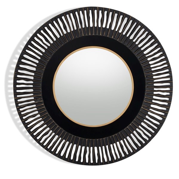 Gild Design House Cantara Metal Round Wall Mirror - Gold and Black - 18-in