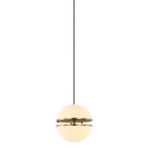 Luminaire suspendu Thea contemporain, blanc et or, 10 po x 12 po x 60 po
