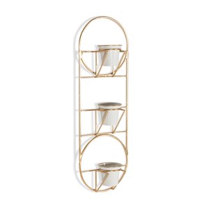 Jardinière murale en métal Petulah de Gild Design House, or, 30 po x 10 po