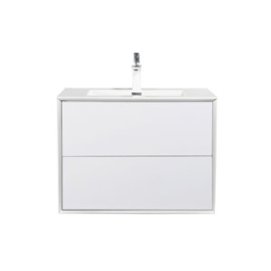 GEF Floy 30-in White Single Sink Bathroom Vanity with White Acrylic Top