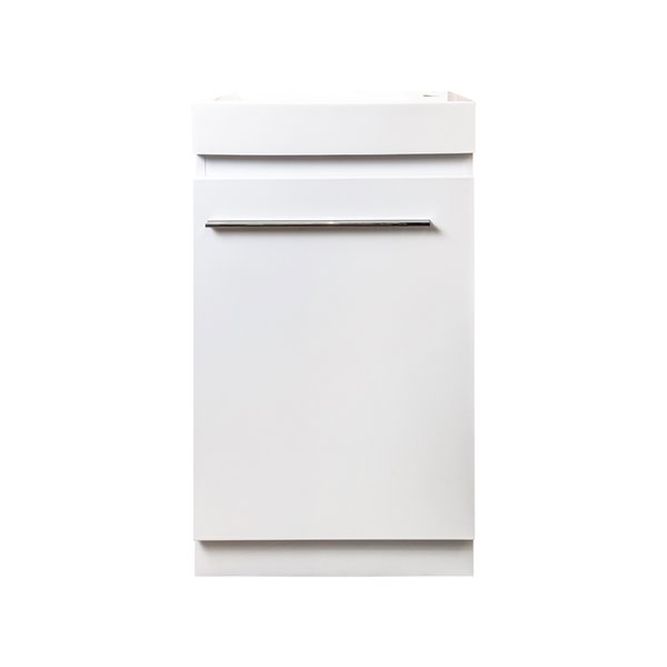 GEF Harlem 18-in White Single Sink Bathroom Vanity with White Acrylic Top