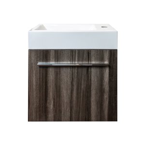 Meuble-lavabo Harlem avec 1 porte, comptoir acrylique, gris, 18 po