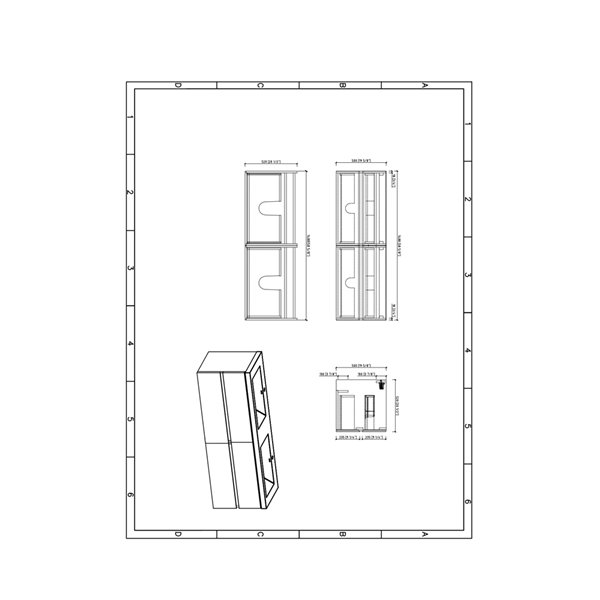 GEF Sadie 60-in Grey Double Sink Bathroom Vanity with Black Engineered Quartz Top