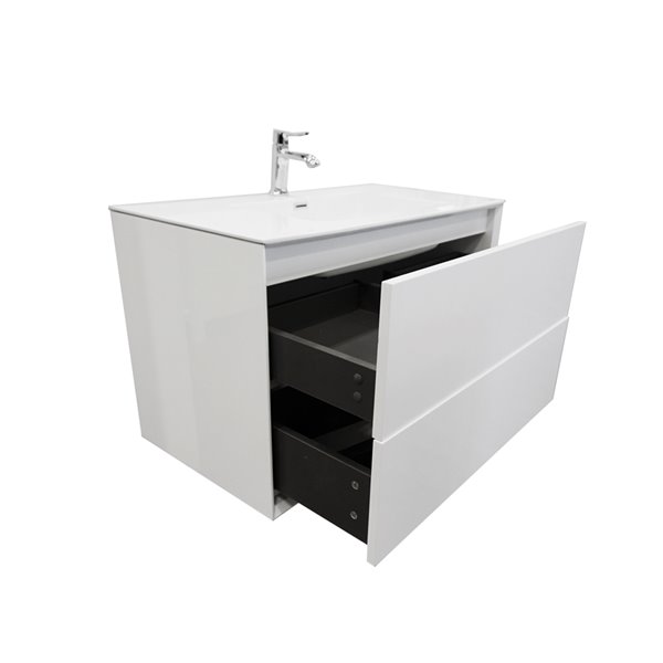 GEF Floy Vanity with 2-Drawer - Acrylic Top - White - 36-in