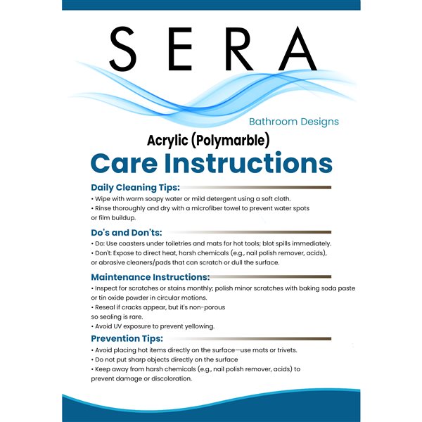 GEF Floy Vanity with 2-Drawer - Acrylic Top - White - 36-in