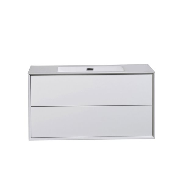 GEF Floy Vanity with 2-Drawer - Acrylic Top - White - 36-in