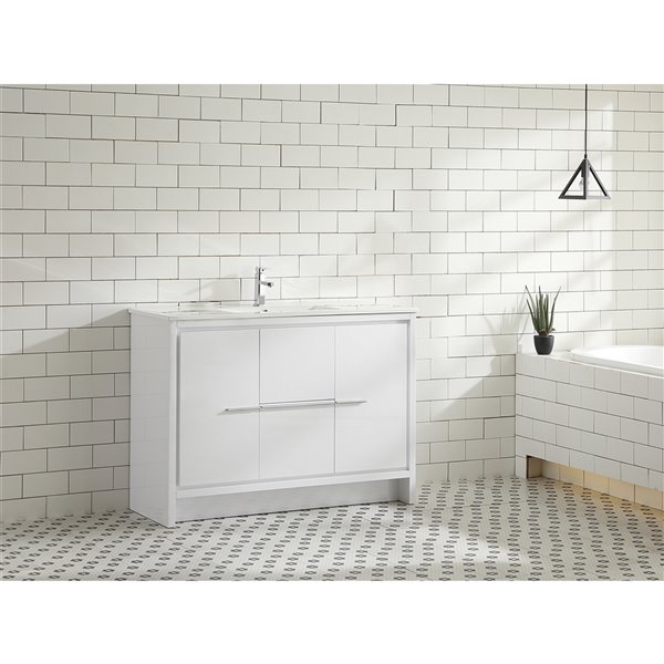 Gef Abbey 48 In White Single Sink Bathroom Vanity With Ceramic Top Ml48wv Rona - Home Decorators Collection Abbey Vanity