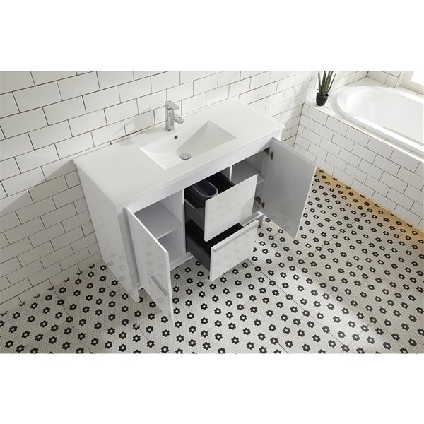 Gef Abbey 48 In White Single Sink Bathroom Vanity With Ceramic Top Ml48wv Rona - Home Decorators Collection Abbey Vanity