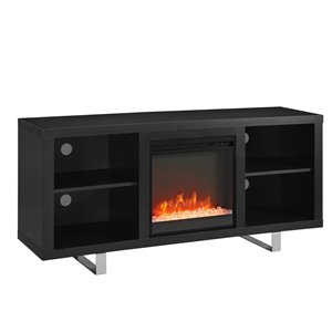 Walker Edison Modern Fireplace TV Stand - 58-in x 26-in - Black