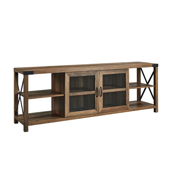 Walker edison rustic wood tv stand for tvs up online to 75