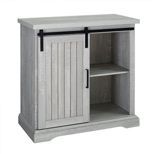 Walker Edison Farmhouse Storage Buffet - 32-in x 32-in - Stone Grey