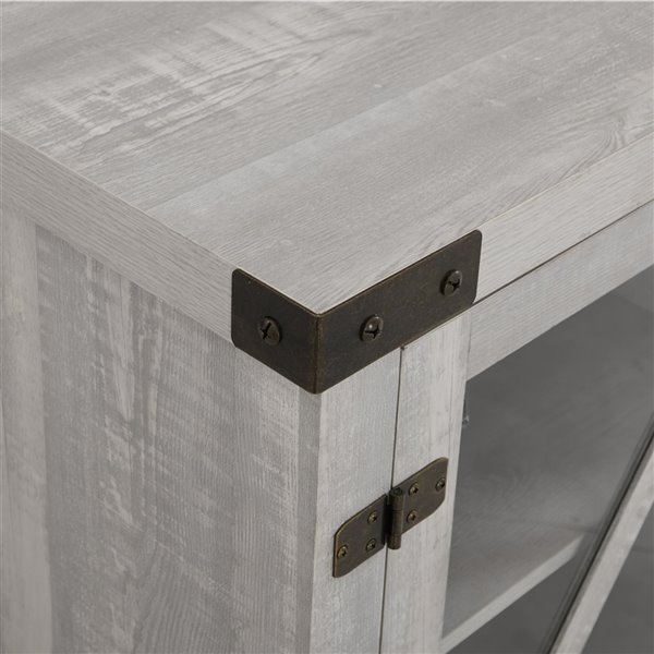 Walker Edison Farmhouse TV Cabinet - 59-in x 25-in - Stone Grey