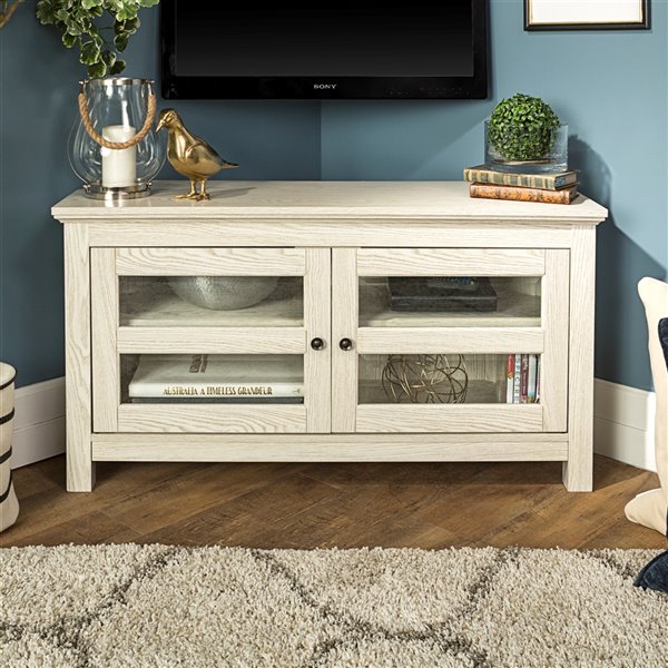 Walker Edison Country Corner TV Stand 44in x 23in White