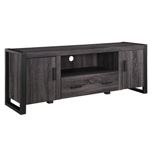 Walker Edison Industrial TV Cabinet with Storage - 60-in x 22-in - Charcoal