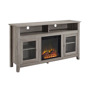 Walker Edison Farmhouse Fireplace TV Stand - 58-in x 32-in - Grey