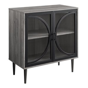 Walker Edison Rustic Storage Cabinet - 30-in x 33-in - Slate Grey