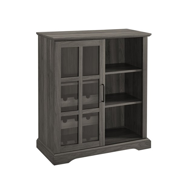Walker Edison Wine Storage Cabinet, Cabinet With Sliding Glass Doors