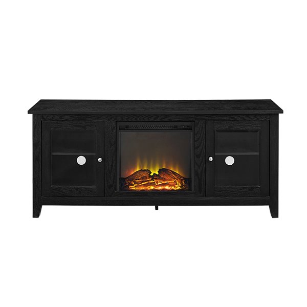 Walker Edison Farmhouse Fireplace TV Stand - 58-in x 24-in - Black