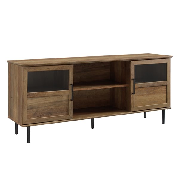 Walker Edison Country TV Cabinet - 58-in x 25-in - Reclaimed Barnwood